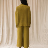 Taka Organic Cotton Knitted Trouser in Chartreuse