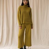 Taka Organic Cotton Knitted Trouser in Chartreuse