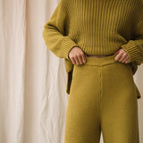 Taka Organic Cotton Knitted Trouser in Chartreuse