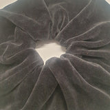 Sandy Organic Cotton Velour Scrunchie in Charcoal