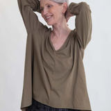 Aoife Organic Cotton Blouse in Lichen