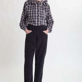 Erica Organic Cotton Cord Trousers In Charcoal