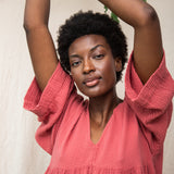 Fauna Organic Cotton Dress in Rose