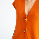 Aila Organic Cotton Knitted Vest in Brick