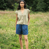 Aila Organic Cotton Knitted Vest in Taupe