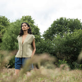 Aila Organic Cotton Knitted Vest in Taupe