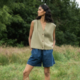 Aila Organic Cotton Knitted Vest in Taupe