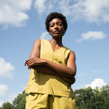 Azure Organic Cotton Top in Bright Olive