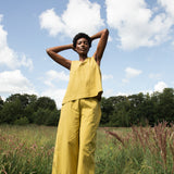 Azure Organic Cotton Top in Bright Olive