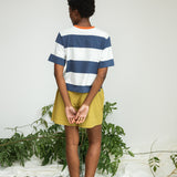 Bay-Sue Organic Cotton Top in Midnight and White Bold Stripe