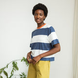 Bay-Sue Organic Cotton Top in Midnight and White Bold Stripe