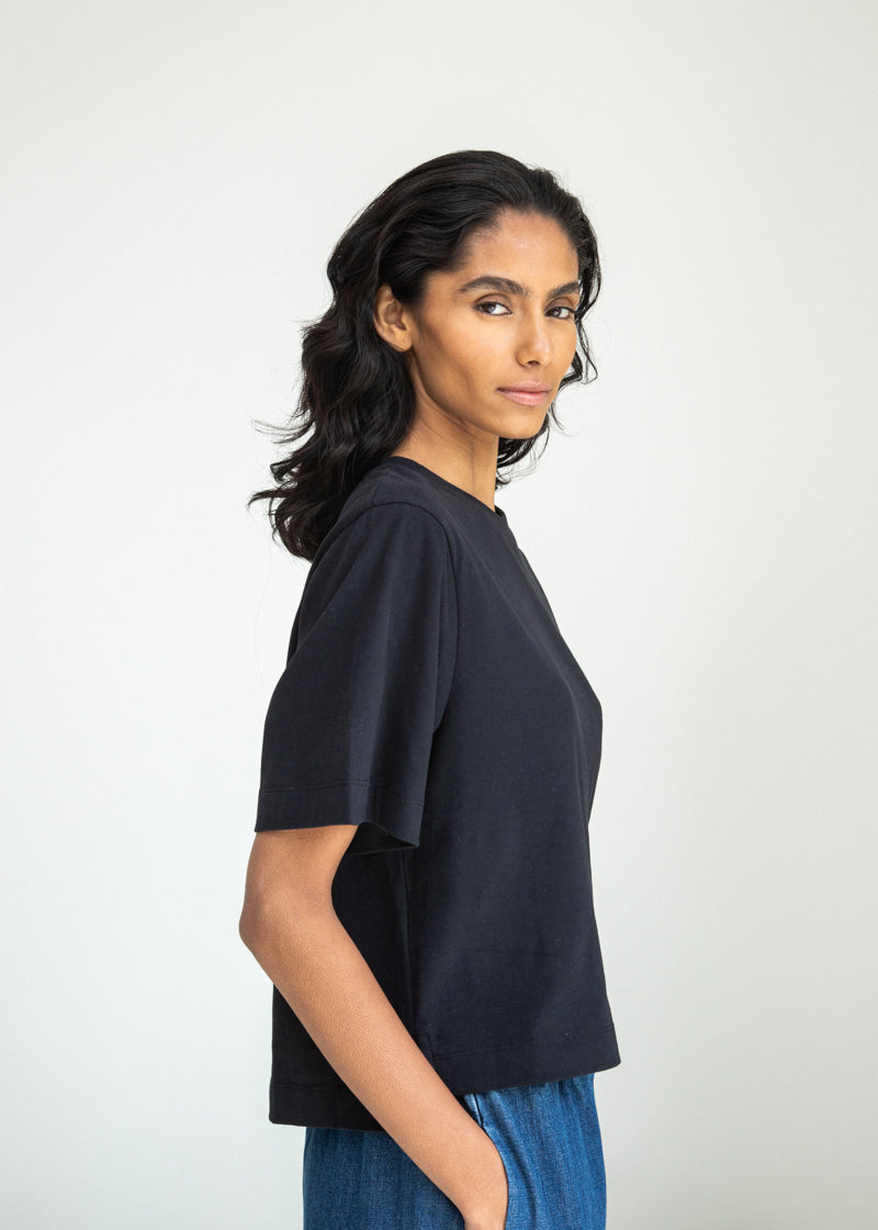 Bay Organic Cotton Top in Black