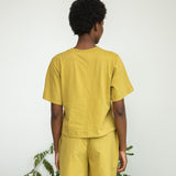 Bay Organic Cotton Top in Bright Olive