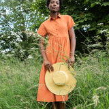 Bronwyn Organic Cotton Dress in Terracotta
