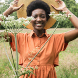 Bronwyn Organic Cotton Dress in Terracotta