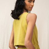 Cece Organic Cotton Dress in Bright Olive