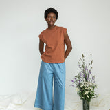 Evora-Leigh Organic Cotton Denim Trouser in Chambray Blue