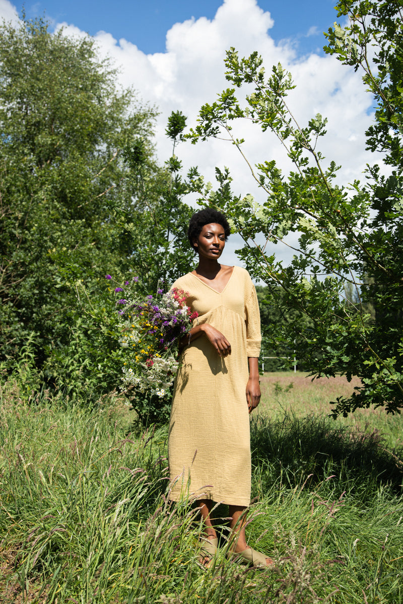 Fauna Organic Cotton Dress in Straw S Preloved