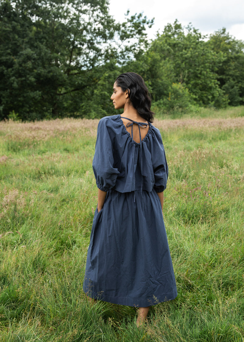 Goldie Organic Cotton Skirt in Midnight