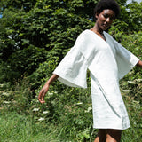 Isolde-May Linen Dress in Snow White