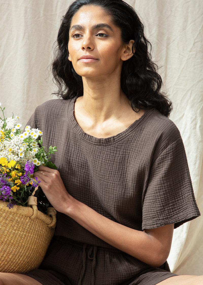 Jayda Organic Cotton Top in Cacao