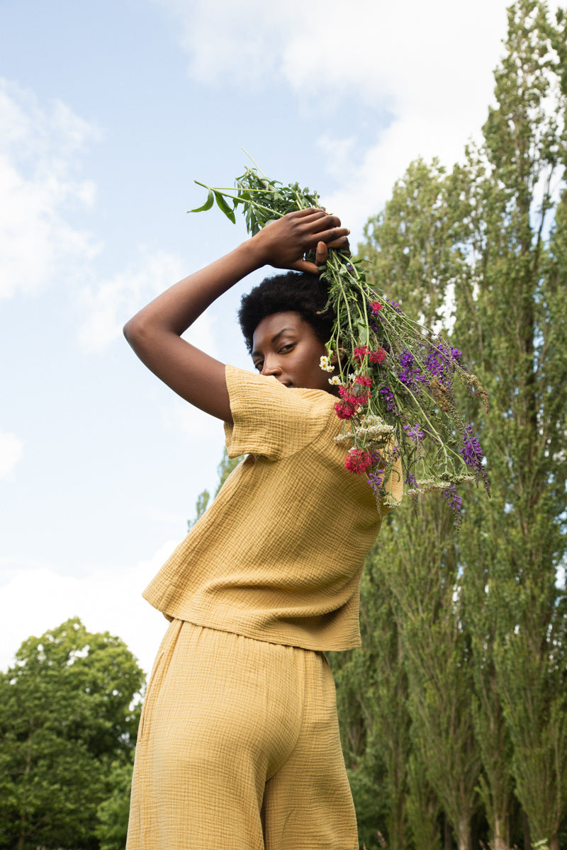 Jayda Organic Cotton Top in Straw