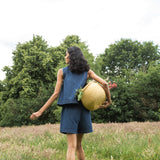 Jovie-Leigh Organic Cotton Denim Vest in Mid Blue