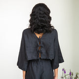 Kaz-May Linen Top in Black
