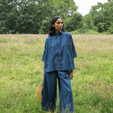 Lissie-Leigh Organic Cotton Denim Shirt in Mid Blue