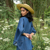 Lissie-Leigh Organic Cotton Denim Shirt in Mid Blue