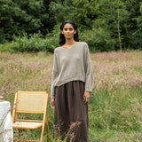 Macy Organic Cotton Skirt in Cacao