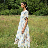 Nathalia-Cay Organic Cotton Seersucker Dress in Pastel Gingham by HANNAH BEAUMONT