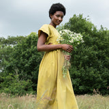 Nathalia Organic Cotton Dress in Bright Olive