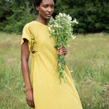 Nathalia Organic Cotton Dress in Bright Olive