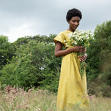 Nathalia Organic Cotton Dress in Bright Olive