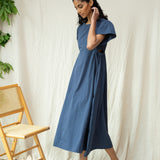 Nathalia Organic Cotton Dress in Midnight