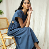 Nathalia Organic Cotton Dress in Midnight