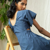 Nathalia Organic Cotton Dress in Midnight