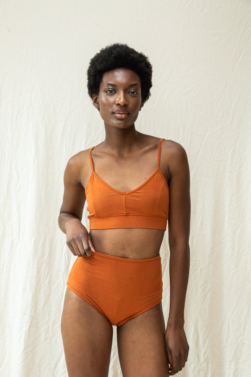 Nyra Bamboo & Organic Cotton Blend Bra in Terracotta