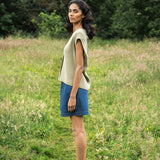 Paola-Leigh Organic Cotton Denim Short in Mid Blue