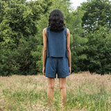 Paola-Leigh Organic Cotton Denim Short in Mid Blue