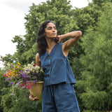 Paola-Leigh Organic Cotton Denim Short in Mid Blue