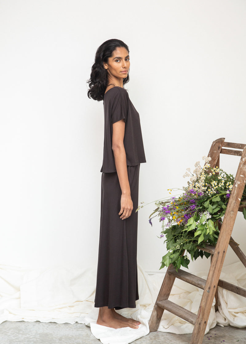 Pixie-Lou Lyocell Top in Charcoal