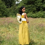 Rory-Sue Organic Cotton Jumpsuit in Olive and White Bold Stripe