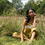 Rory-Sue Organic Cotton Jumpsuit in Olive and White Bold Stripe