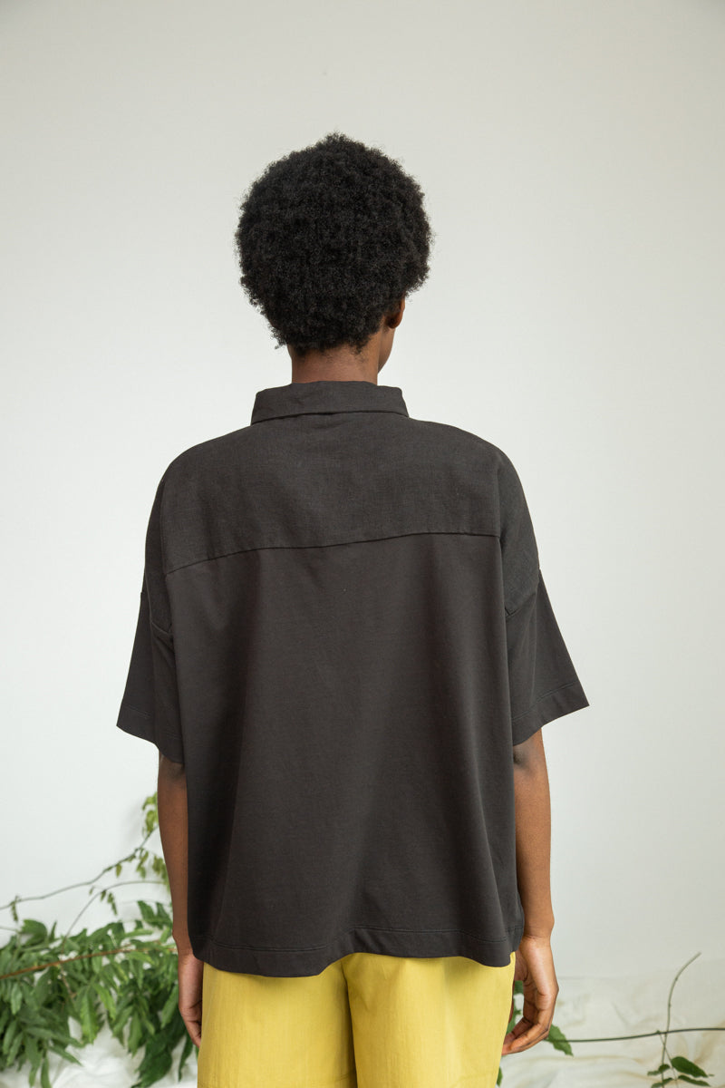 Sejal-May Linen & Organic Cotton Shirt in Black