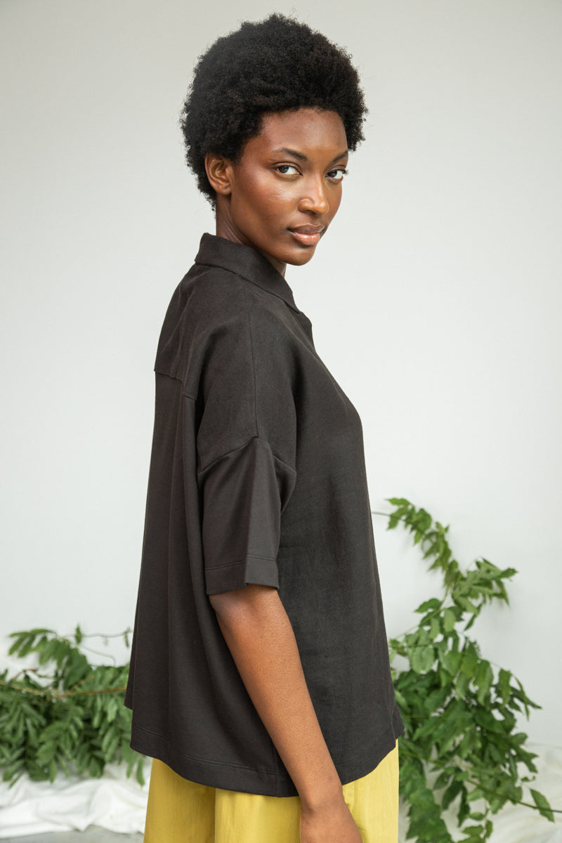 Sejal-May Linen & Organic Cotton Shirt in Black