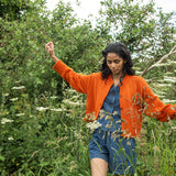 Sugi Organic Cotton Cardigan in Brick