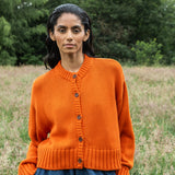 Sugi Organic Cotton Cardigan in Brick