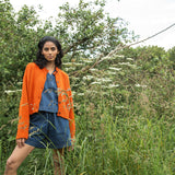 Sugi Organic Cotton Cardigan in Brick